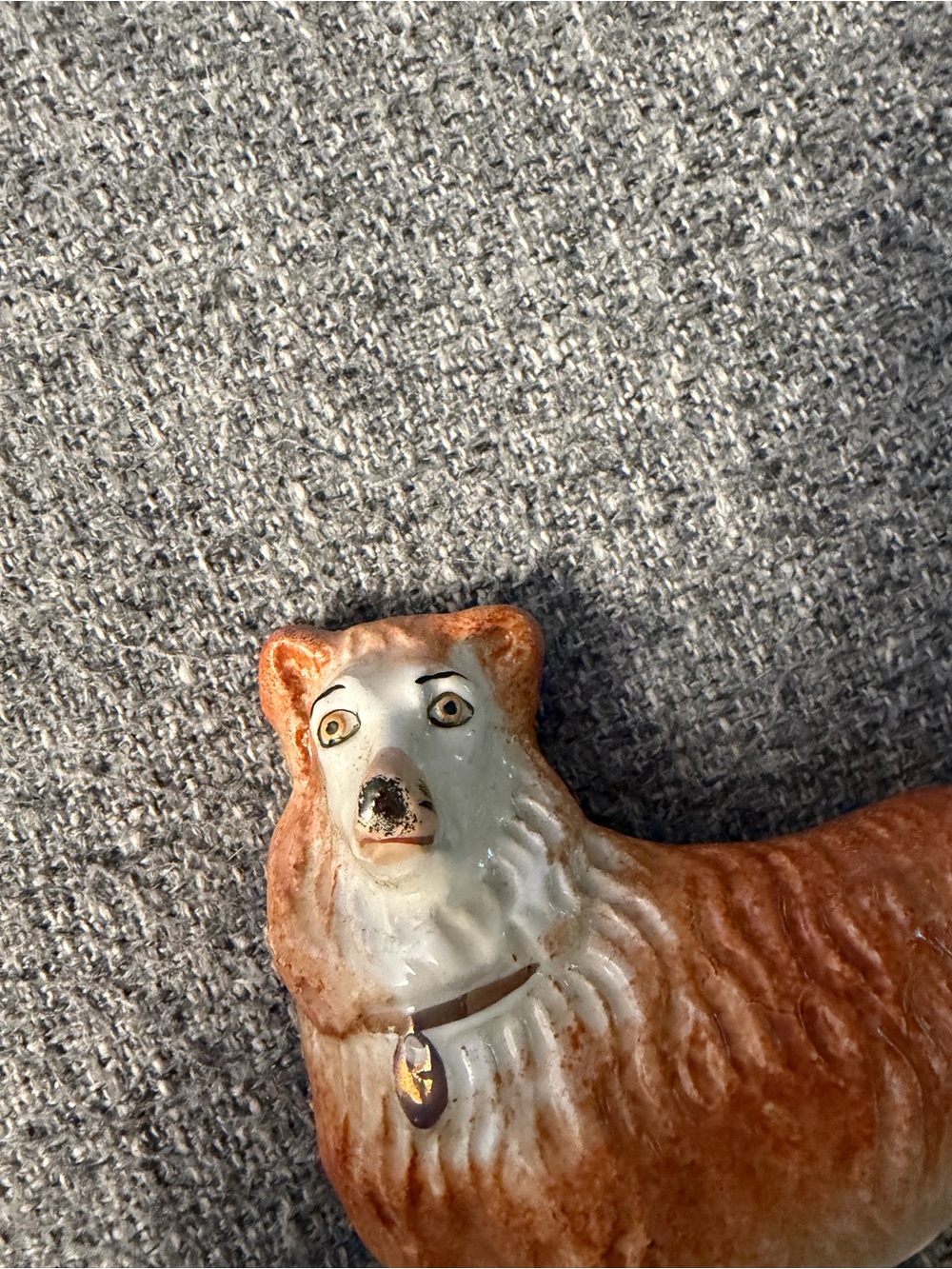 Antique Staffordshire Porcelain Collie Dog Victorian England Figurine - Picture 5 of 7